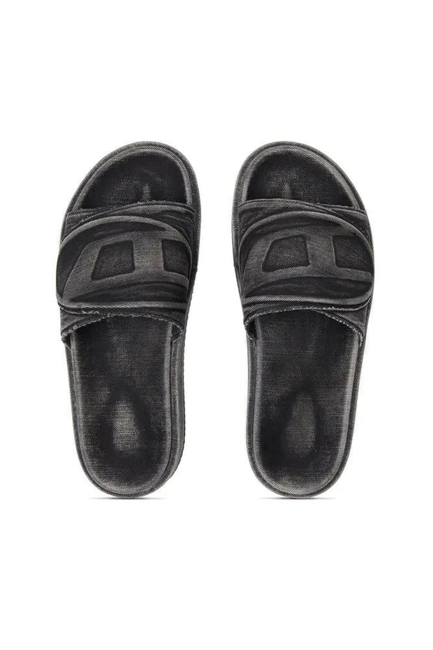 Sa-Slide D-Denim slides with embossed strap Diesel