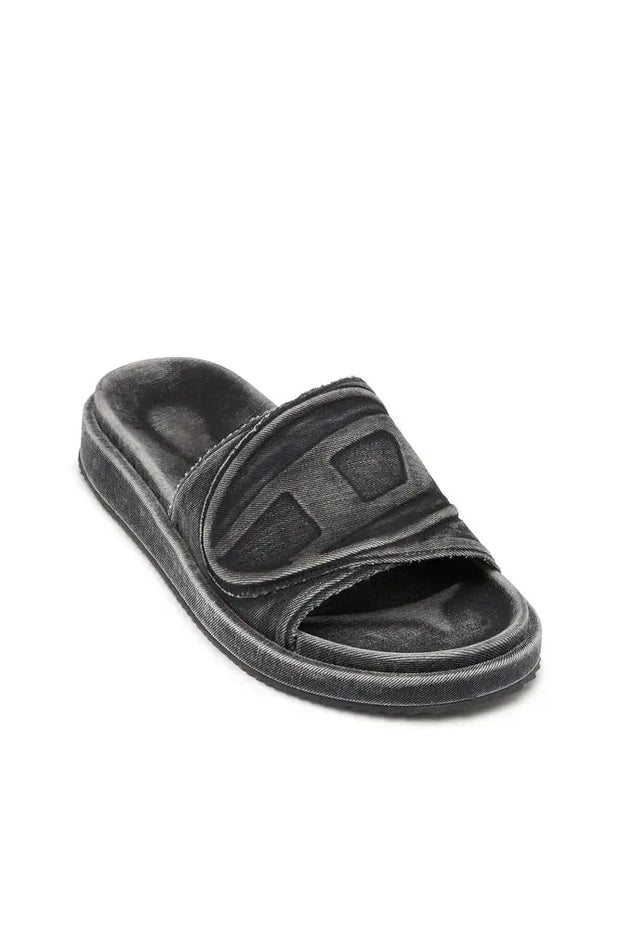 Sa-Slide D-Denim slides with embossed strap Diesel
