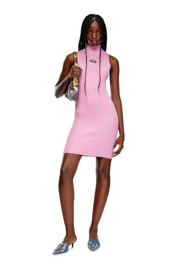 Short turtleneck dress in ribbed knit Diesel