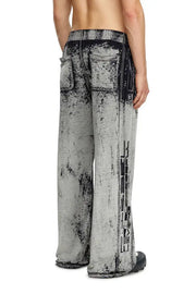 Track pants in burnout plated jersey Diesel