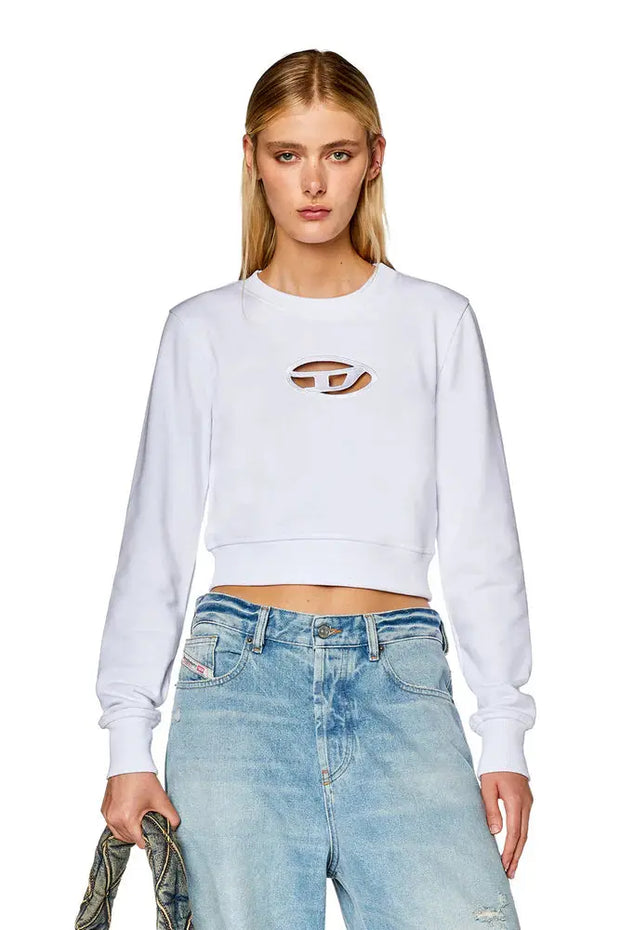 Cropped sweatshirt with cut-out logo Diesel