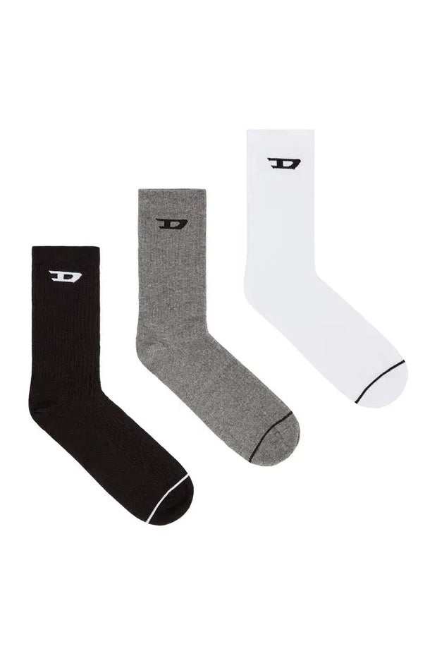 3-pack of ribbed socks with D logo Diesel