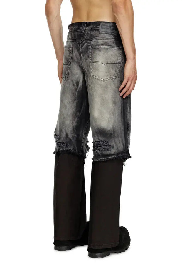 5-pocket pants with layered leg Diesel