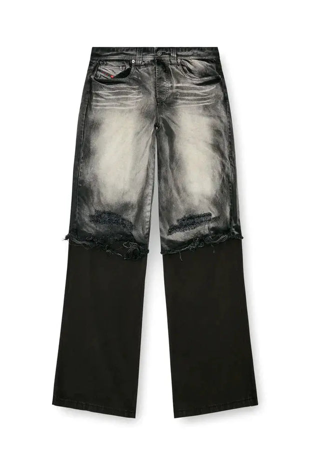 5-pocket pants with layered leg Diesel