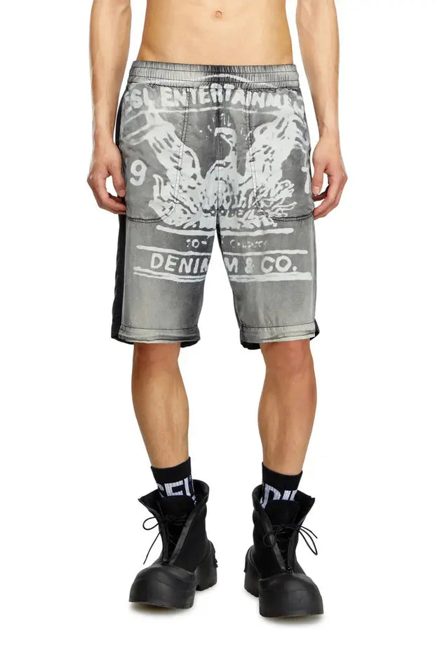 Faded shorts with archival print Diesel