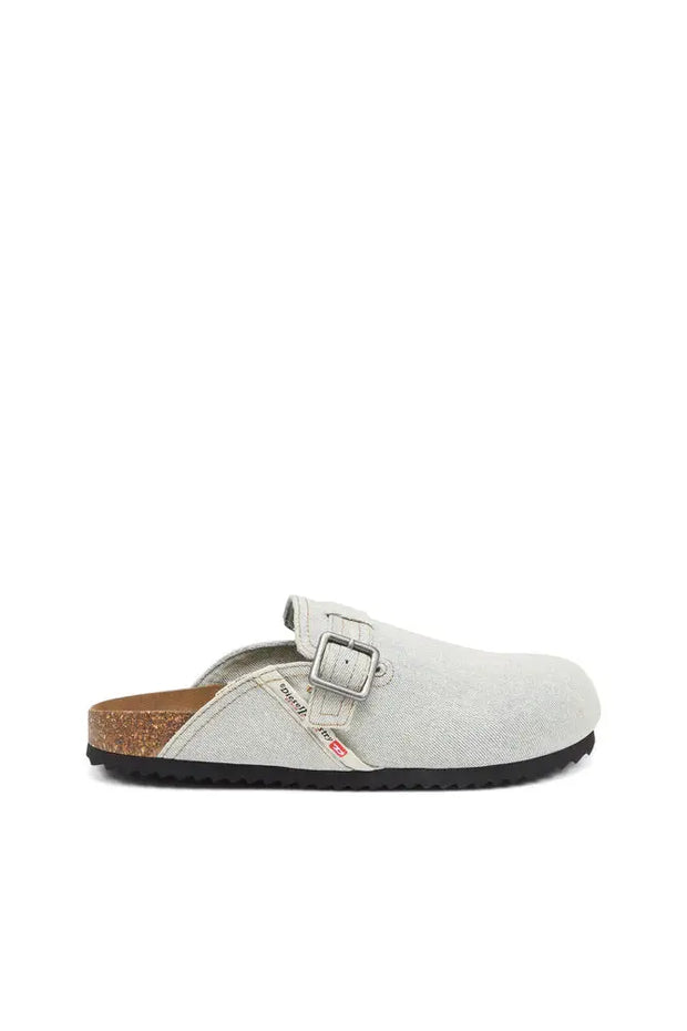 D-Woodstock-Mules in faded denim Diesel