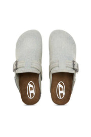 D-Woodstock-Mules in faded denim Diesel