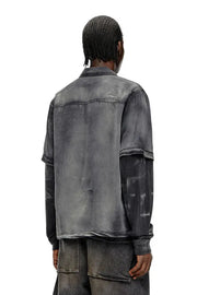 Faded bowling shirt with logo graphic Diesel