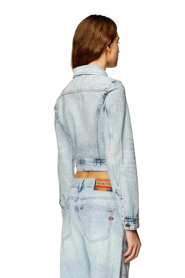 Trucker jacket in micro-crystal denim Diesel