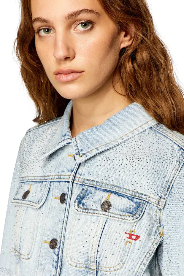 Trucker jacket in micro-crystal denim Diesel
