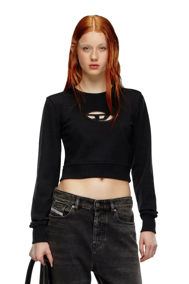 Cropped sweatshirt with cut-out logo Diesel