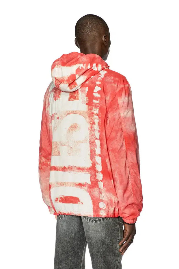 Watercolour-effect windbreaker with logo Diesel