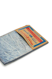 Leather card holder with denim print Diesel