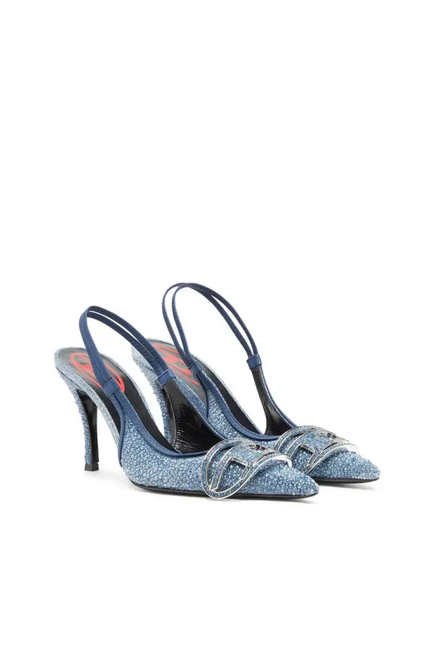 D-Venus-Slingback in rhinestone denim Diesel