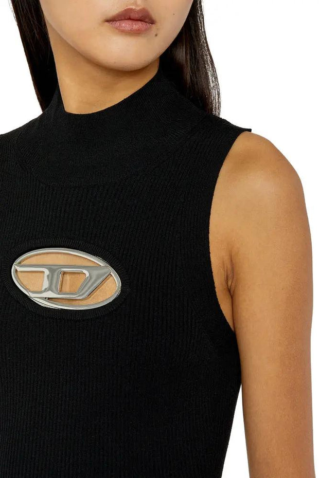 Short dress with cut-out and logo plaque Diesel