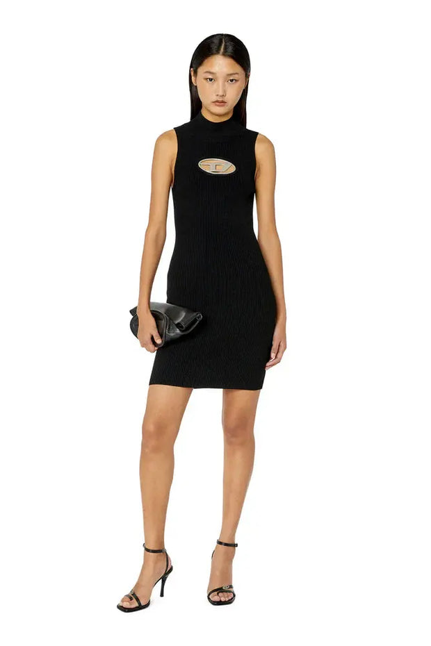 Short dress with cut-out and logo plaque Diesel