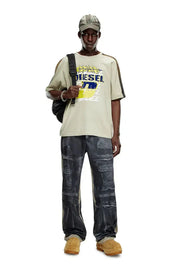 Faded T-shirt with flocked logo print Diesel