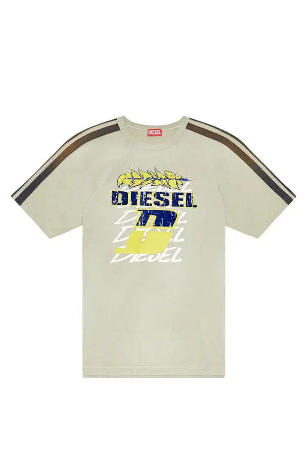 Faded T-shirt with flocked logo print Diesel
