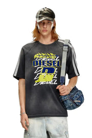 Faded T-shirt with flocked logo print Diesel