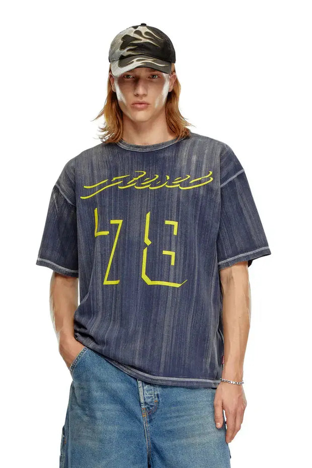 Treated T-shirt with flocked logo Diesel