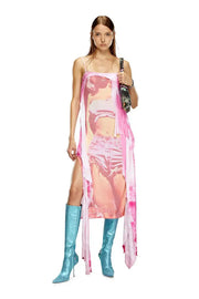 Midi dress with asymmetric overlay Diesel