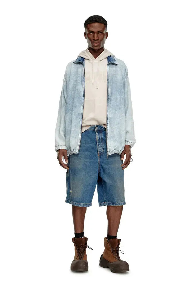 Denim utility shorts with dusty wash Diesel