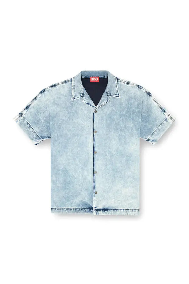 Denim bowling shirt with Oval D Diesel