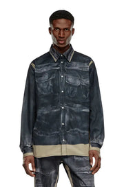 Twill shirt with trompe l'oeil print Diesel