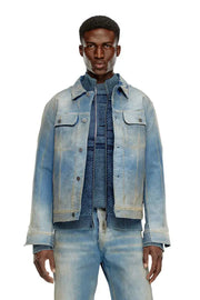 Trucker jacket in peel-off denim Diesel