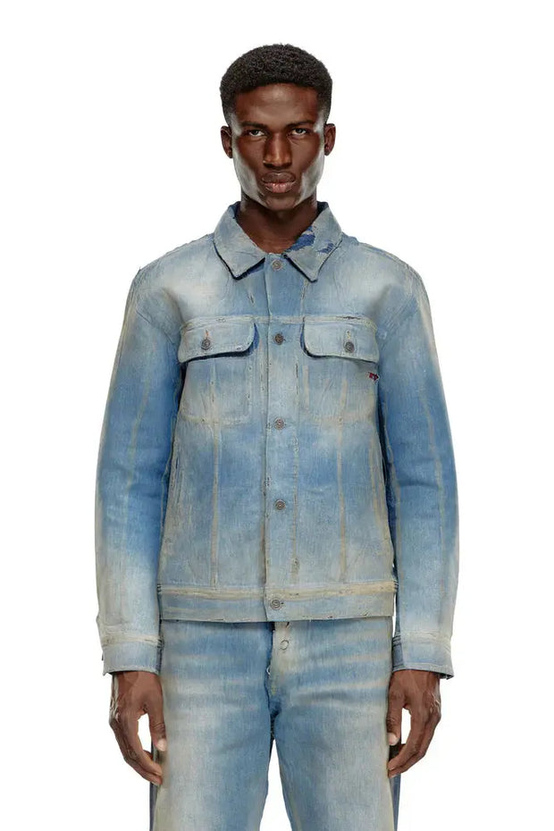 Trucker jacket in peel-off denim Diesel
