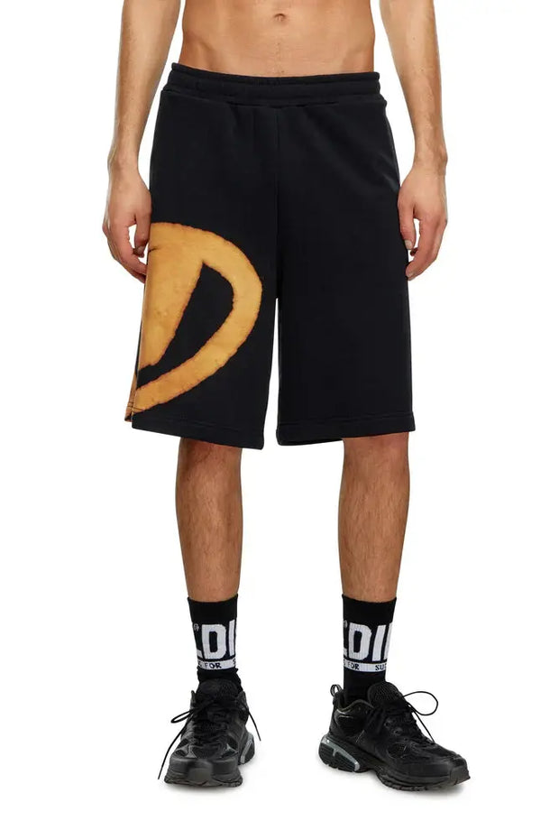 Sweat shorts with bleached logo Diesel