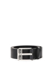 Leather Belt With Star Logo Buckle Diesel