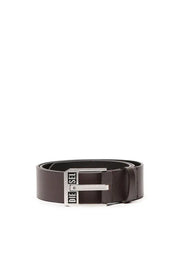 Leather Belt With Star Logo Buckle Diesel