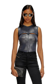 Metallic Tank Top With Chest Slit Diesel