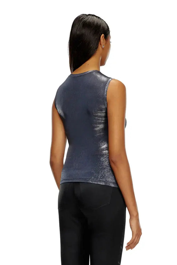 Metallic Tank Top With Chest Slit Diesel