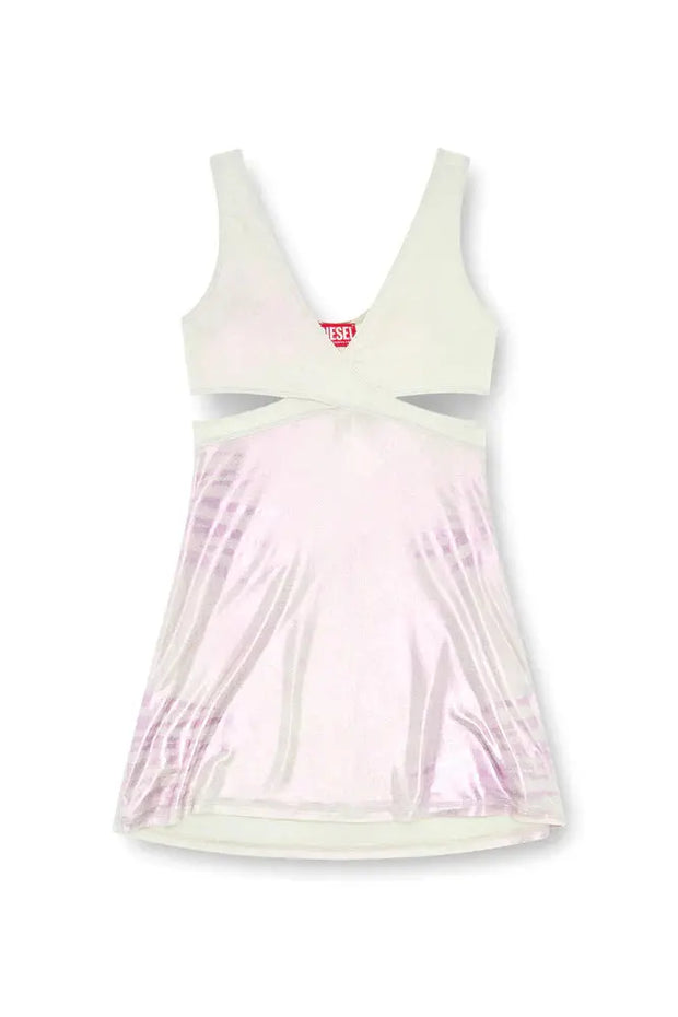 Short Cut-Out Dress In Metallic Jersey Diesel
