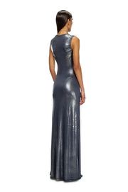 Long Metallic Dress With Zip Details Diesel