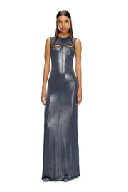 Long Metallic Dress With Zip Details Diesel