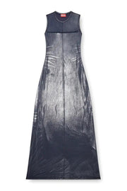 Long Metallic Dress With Zip Details Diesel