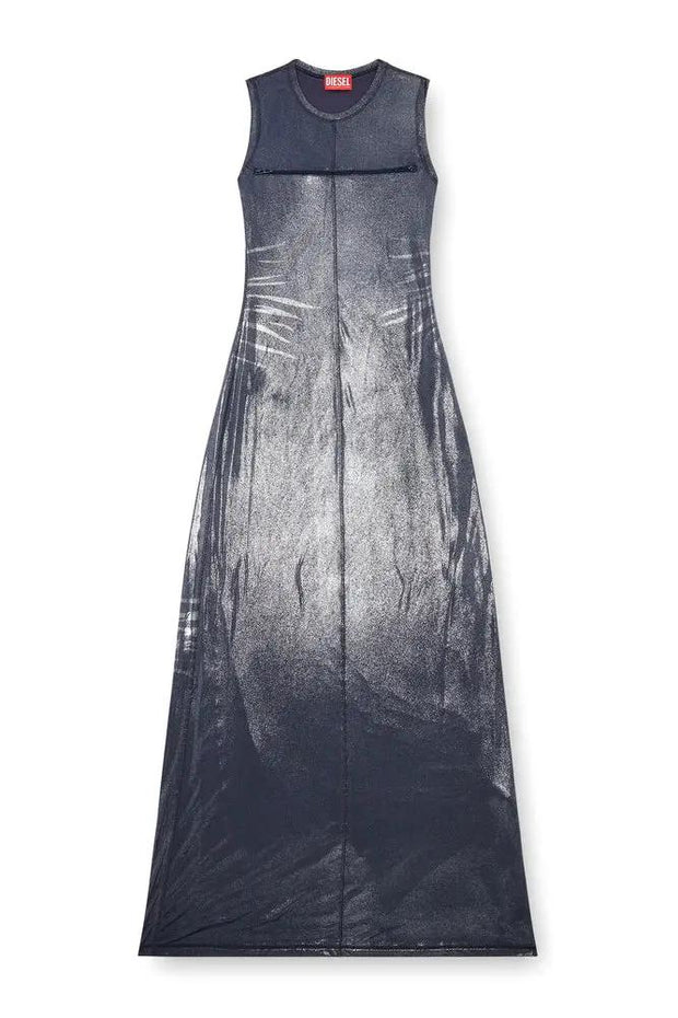 Long Metallic Dress With Zip Details Diesel