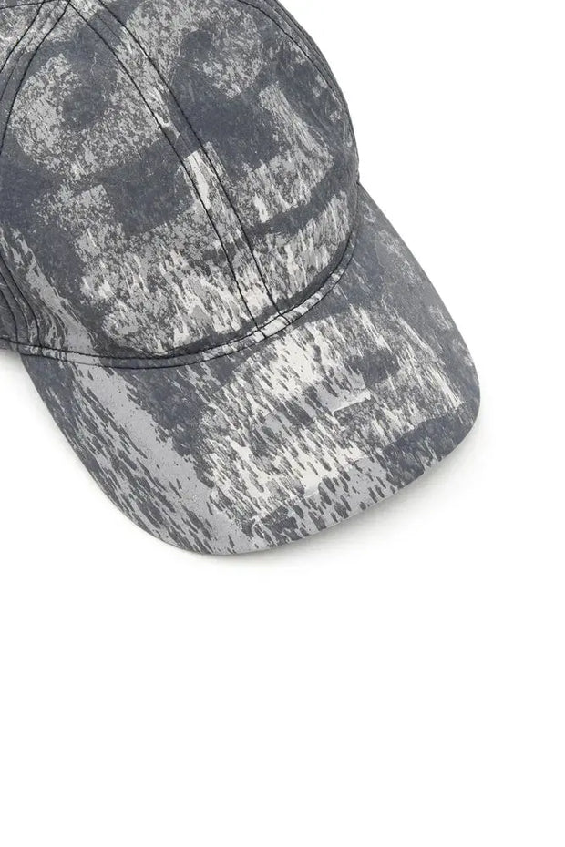 Wrinkled Nylon Cap With Rain-Camo Print Diesel