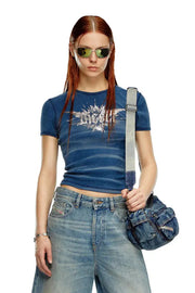 T-Shirt With Winged Diesel Foil Print Diesel