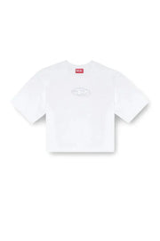 Boxy T-shirt with cut-out Oval D logo Diesel