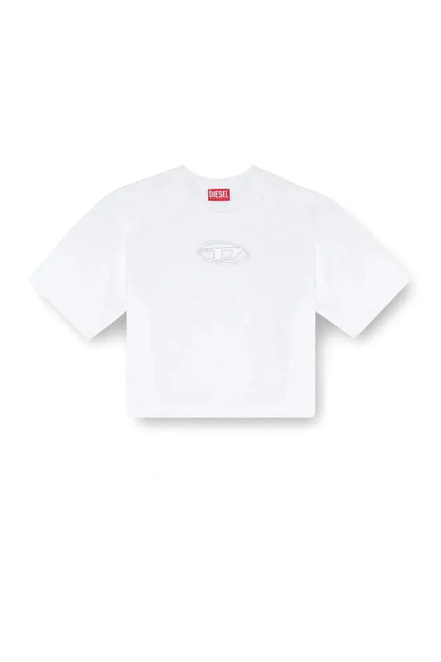 Boxy T-shirt with cut-out Oval D logo Diesel