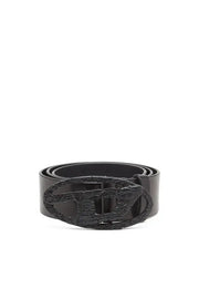 Smooth Leather Belt With Cracked D Buckle Diesel