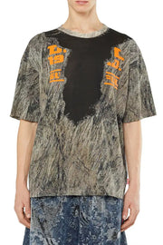 Camo T-Shirt With Devoré Sweat Stains Diesel