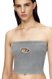 Knit Tube Top With Rusty-Look Oval D Diesel