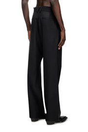 Cool Wool Pants With Denim-Trim Waist Diesel