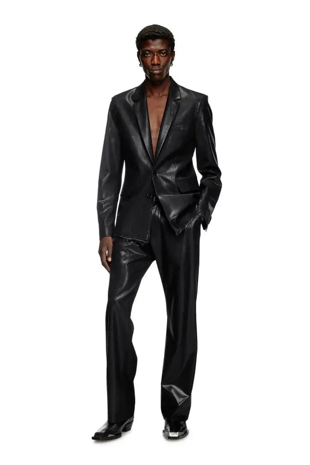 Cool Wool Pants With Denim-Trim Waist Diesel