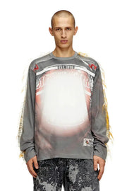 Long-Sleeve T-Shirt With  Fuzzy Trims Diesel